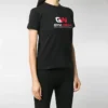 T-shirt met logo-opdruk en ronde hals, zwart 612964TIVD51000