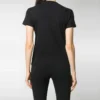 T-shirt met logo-opdruk en ronde hals, zwart 612964TIVD51000