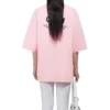 T-shirt met logo-opdruk, korte mouwen, roze/rood 620941TIVG91900