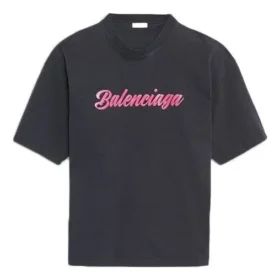 T-shirt met logo-opdruk, korte mouwen, unisex, zwart 583098TFV598465
