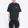 T-shirt met Political Campaign, Large-pasvorm “Washed Black” 641675TKVJ19034