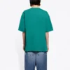 T-shirt met portretprint, logo, retro, losvallend, korte mouwen, groen 612965TIV473640