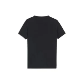 T-shirt met regenboogkleurig logo, ronde hals en korte mouwen, zwart 570814TEV531000