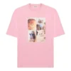 T-shirt met ronde hals en korte mouwen, roze, met print 641532TJVG85630