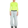 T-shirt met ronde hals en lange mouwen “Fluo Yellow” 704103TMVB77204