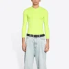 T-shirt met ronde hals en lange mouwen “Fluo Yellow” 704103TMVB77204