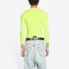 T-shirt met ronde hals en lange mouwen “Fluo Yellow” 704103TMVB77204