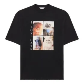 T-shirt met ronde hals en print, zwart 641532TJVG81000
