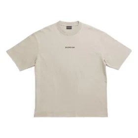 T-shirt met rugprint, medium pasvorm “Beige” 612966TOVJ89763