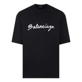 T-shirt met scriptlogo “Black White” 612966TMVB41070