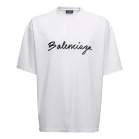 T-shirt met scriptlogo “White/Black” 612966TMVB49040