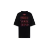 T-shirt met slogan, korte mouwen, zwart 641532TJV781000