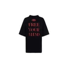 T-shirt met slogan, korte mouwen, zwart 641532TJV781000