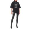 T-shirt met slogan, korte mouwen, zwart 641532TJV781000