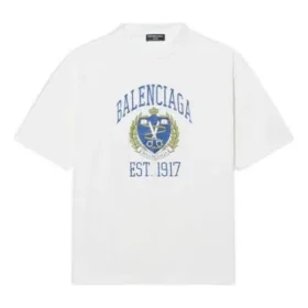 T-shirt met Varsity-logo, medium pasvorm “White” 612966TLV891375