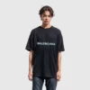 T-shirt met vervaagd logo “Black Blue” 661705TKVD51070