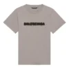 T-shirt met wazig logo, gaten, retro, klassiek, korte mouwen, unisex, grijs 661705TKVD58174