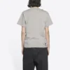 T-shirt met wazig logo, gaten, retro, klassiek, korte mouwen, unisex, grijs 661705TKVD58174