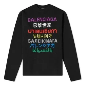 Taal: Gebreide trui met ronde hals “Black Multicolor” 646491T15952771