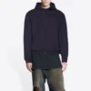 Tab Worn-Out Hoodie met rits “Zwart” 697949TMVC21151
