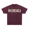 Tape Type T-shirt “Donkerrood” 739784TOVA94029
