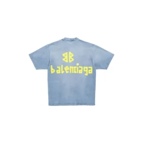 Tape Type T-shirt, medium pasvorm “Faded Blue” 739784TOVA94530