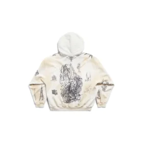 Tat Hoodie met rits, medium pasvorm “Off White Black” 770939TQVK13307