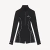 Technische bodysuit met lange mouwen voor dames in zwart