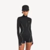 Technische bodysuit met lange mouwen voor dames in zwart