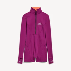 Techwear-bodysuit met lange mouwen voor dames in violet/oranje