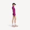 Techwear-bodysuit met lange mouwen voor dames in violet/oranje
