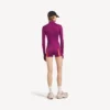 Techwear-bodysuit met lange mouwen voor dames in violet/oranje