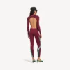 Techwear-bodysuit met uitsnijdingen voor dames in bordeauxrood/aqua