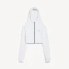 Techwear-cocoon-Hoodie voor dames in wit