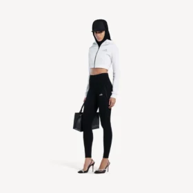 Techwear-cocoon-Hoodie voor dames in wit