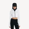Techwear-cocoon-Hoodie voor dames in wit