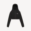 Techwear-cocoonhoodie voor dames in zwart