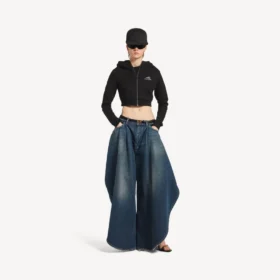 Techwear-cocoonhoodie voor dames in zwart