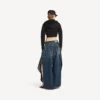 Techwear-cocoonhoodie voor dames in zwart