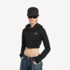 Techwear-cocoonhoodie voor dames in zwart