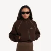 Techwear-jass voor dames in de kleur moka