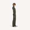 Techwear-legging met uitlopende pijpen voor dames in kaki/lime