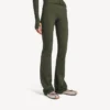 Techwear-legging met uitlopende pijpen voor dames in kaki/lime