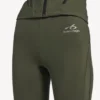 Techwear-legging met uitlopende pijpen voor dames in kaki/lime