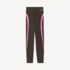 Techwear-legging voor dames in kakibruin/neonroze