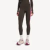 Techwear-legging voor dames in kakibruin/neonroze