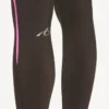 Techwear-legging voor dames in kakibruin/neonroze