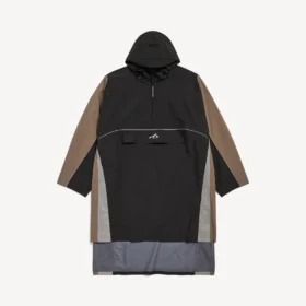 Techwear-poncho voor heren in zwart