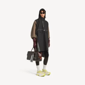 Techwear-poncho voor heren in zwart
