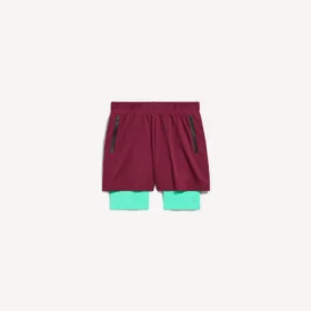 Techwear-short voor heren in bordeauxrood/aqua